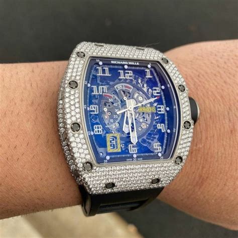 iced out richard mille watch|richard mille watch price original.